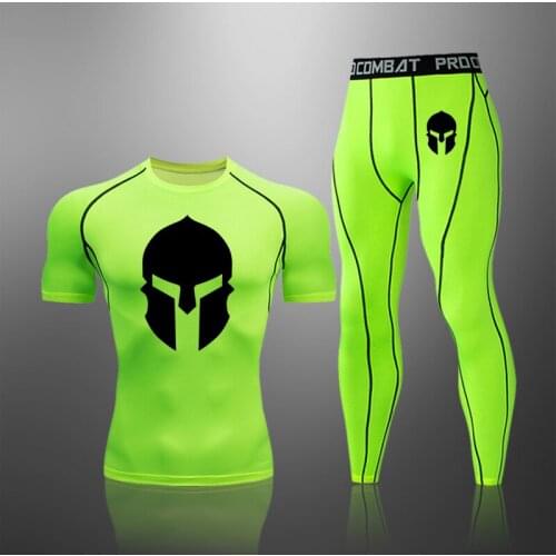 Sparta Brand Mens Sports Fitness Sportswear Athletic Physical Training Clothes Suits Workout Jogging Rash Guard MenSet