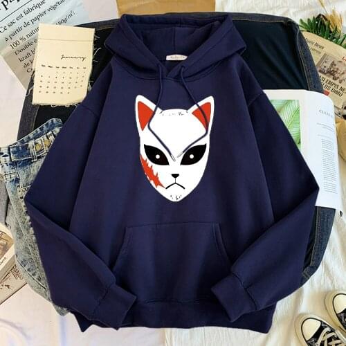 Men Sweathoodys Popular Comics Demon Slayer Simple Hip Hop Mask Pattern Tracksuits Male Famous Brand Hoodie Com Fortable Hoodies