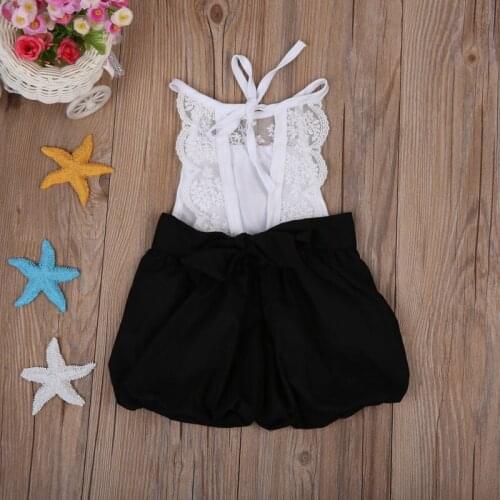 2017 Newest Fashion Baby Playsuits Summer Sleeveless Toddler Baby Kids Girls Princess Playsuit Cotton Lace Clothes Patchwork Hot