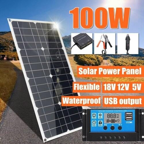 100W 18V Flexible Sunpower Semi Solar Panel Battery Charger Kit with Controller CNIM Hot