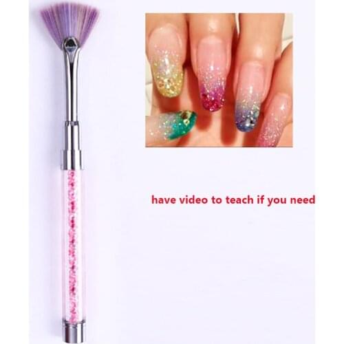 Professinal 1pc UV Gel Nail Polish Brush Painting Halo Dying Nail Pen Colorful Bead Handle Nail Art Drawing Brush Manicure Tool