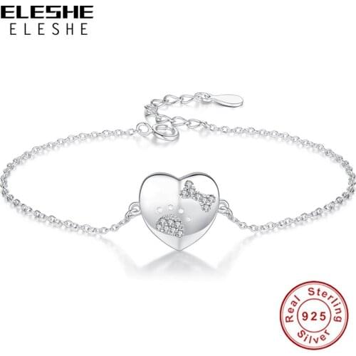 Clearance Sale 925 Sterling Silver Adjustable Bracelet Photo Custom Bracelet Dog Bone Footprint Bracelet for Women Jewelry Gift