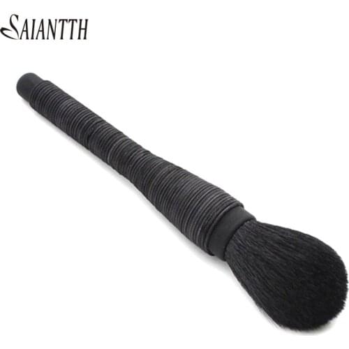SAIANTTH black goat hair rattan Twining makeup brushes big powder blush brush soft Dense concealer Italy Kabuki makeup face tool
