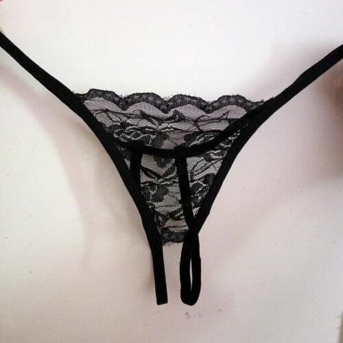Women Sexy Lingerie Low Rise Lace Floral G String Thongs T Back Panties Mesh Thong Hollow Out Underwear