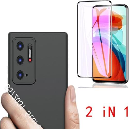 For Redmi Note 10 5G Case Slim Soft Silicone Matte Phone Cover With Screen Protector For Mi POCO M3 Pro