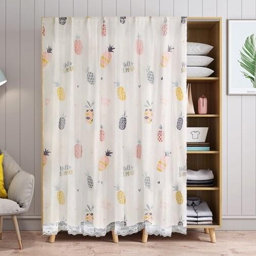 Magic Paste Curtain Door Window Drape Panel Sheer Velcro Grey Scarf Simple Cabinet Simple Self-adhesive Type Window Curtain