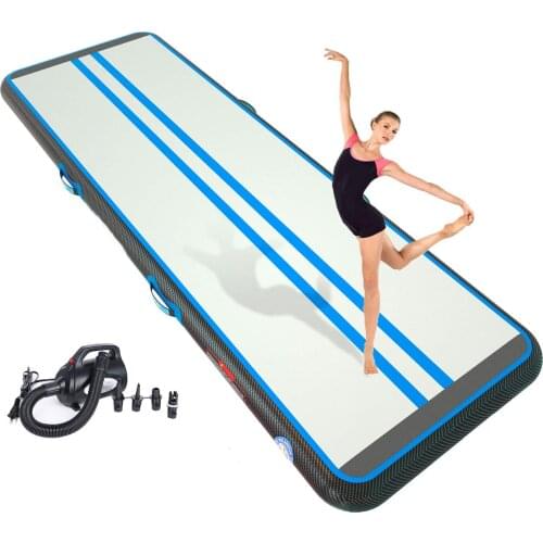 Air Tumble Track Inflatable Gymnastics Mat, 10ft Gymnastics Training Mat with Electric Air Pump for Home/Outdoor/Gym