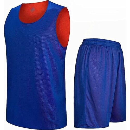 High Quality Double-sided Wearable Men Basketball Sets Uniforms Breathable Quick-drying Sports Suits Men Kids Basketball Jerseys