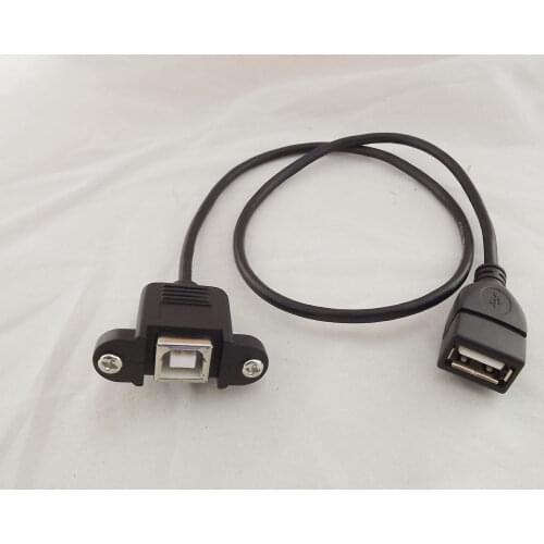 1pcs USB 2.0 B Female Socket Panel Mount To USB A Female Jack Extension Cable 20inch(50cm)
