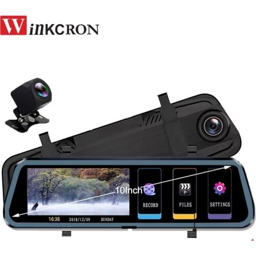 10" IPS Stream Media Rearview Mirror DVR Camera Dash Cam Video Player Full HD 1080P Car Intelligent System Dual Lens Camera
