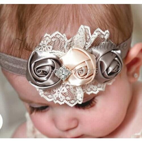 120pcs/lot Hot Beautiful Headband Hairband little Girls rose Flowers Headbands Kids' Hair Accessories