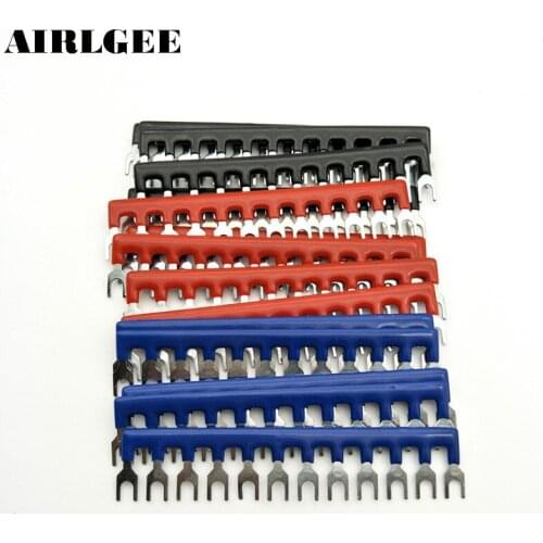15pcs 400V 10A Fork Shape Pre-Insulated 12Position Barrier Terminal Block Strip Free shipping