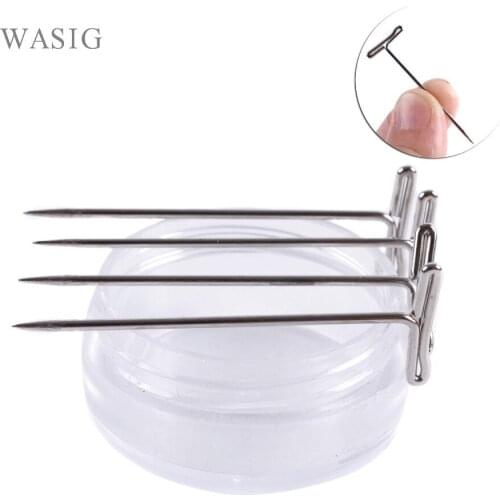 24Pcs T-PINS (45mm) For Wig On Foam Head Style T Pin Needle Brazilian Indian Mannequin Head Type Sewing Hair Salon