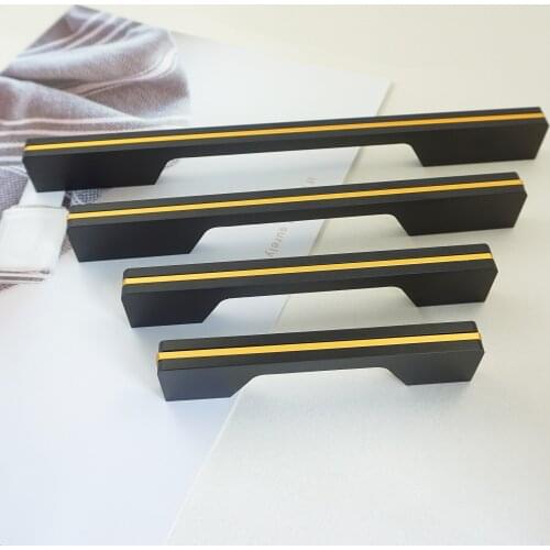 3.78'' 5'' Aluminum Alloy Cabinet Pulls Handles Black Pull for Drawer Dresser Wardrobe Closet Modern Furniture Hardware Handle