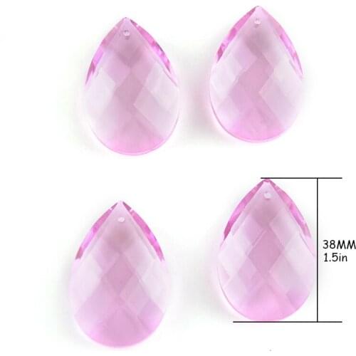 50pcs/lot Lilac 38mm Suncatcher Prism Parts Crystal Chandelier Pendant Crystal Almond Pendants Best Selling