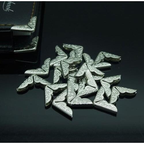 500PCs Silver Tone Small Book Scrapbooking Albums Menus Folders Corner Protectors 14x14mmx2.8mm Wholesale