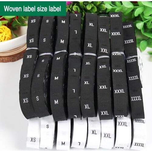Wholesale 500pcs/roll garment size label clothing woven tags number tags size tags embroidered size labels free shipping