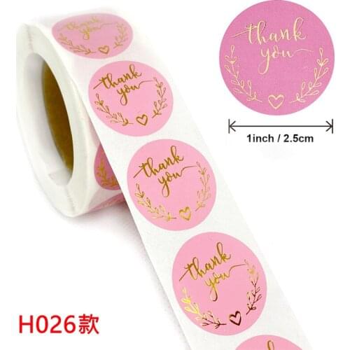 500pcs Thank you Love Design Diary Scrapbooking Stickers Festival Birthday Party Gift Decorations Gift Sealing Stickers Pink