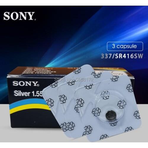 3pcs/lot For Sony Original 1.55V 337 SR416SW Single grain Silver Oxide Watch Battery Button Coin Cell For Watch Electric Toys
