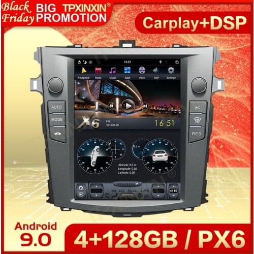 Carplay 2 Din Android 9 Tesla Stereo For Toyota Corolla 2007 2008 2009 2010 2011 2012 2013 Video Radio Receiver Player Head Unit