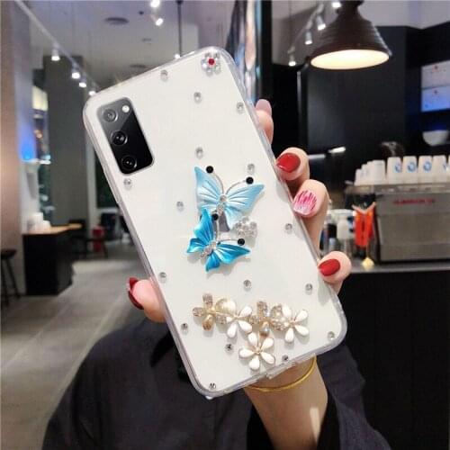 Handmade Butterfly Case For Xiaomi Redmi 10X Pro 5G 7 7A 6 Pro 6A 5 Plus 5A 4 4A 4X Redmi Note 5A K20 K30 Pro Diamond Soft Cover