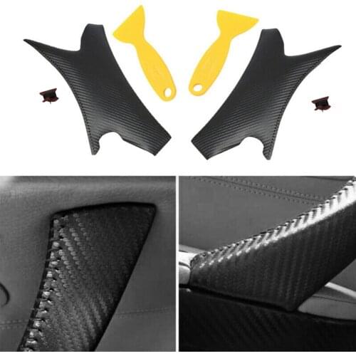 Car Interior Door Handle Hand Sewing Cover Micro Leather Door Panel Pull Handle Cover Frame for BMW 3 Series E90 e91 E93 05-12