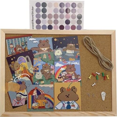 Cork Wood Wall Hanging Message Bulletin Board Frame Notice Note Memo Board Shop 77HA