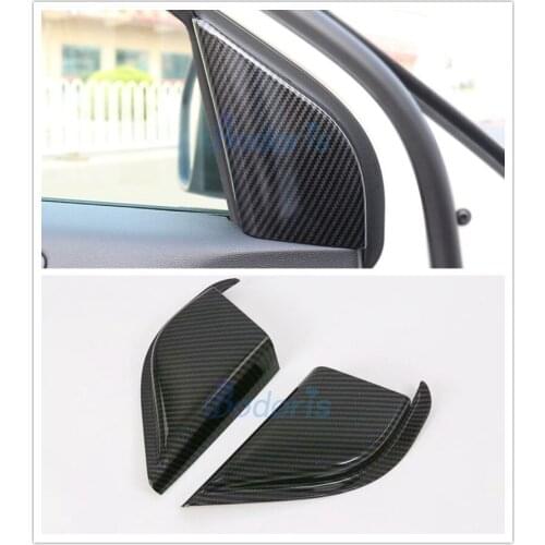 For Ford Focus 2019 2020 Mk4 Carbon Fiber Look Front Door Window Inner Triangle A Column Garnish Moulding Cover Trim Accessories