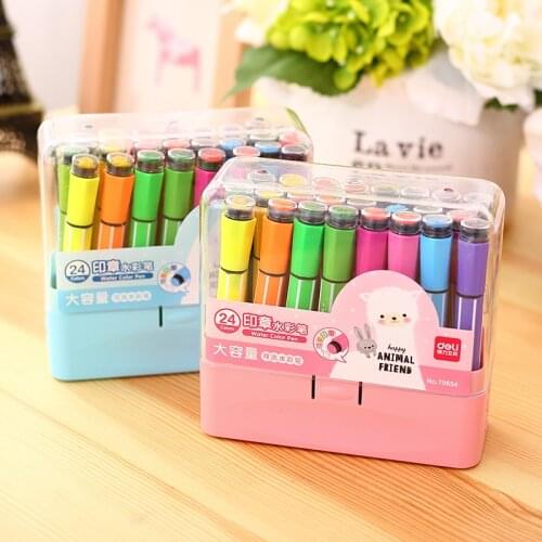 Hot sales Effective kids gift school suppy children art marker with seal can wash water color pen kids painting pen with seal