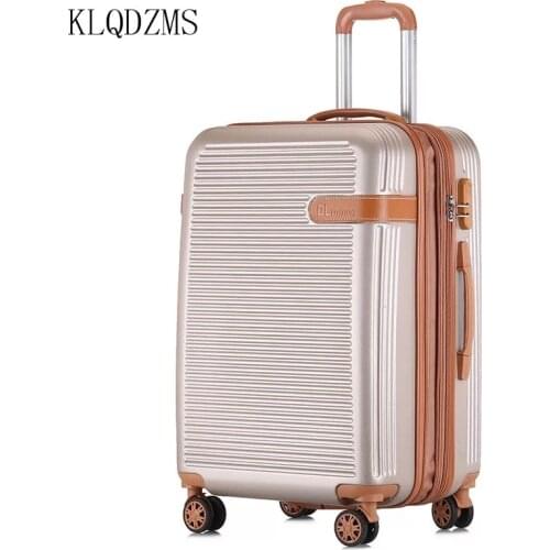 KLQDZMS 20/24Inch ABS+PC Rolling Luggage Brand Travel Suitcase Spinner Trolley Carry ons Suitcase Universal wheel For Men Womem
