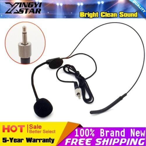 10Pcs 3.5mm Screw Thread Lock Condenser Earhook Headset Microphone Headworn Headband Mic Mike For Wireless BodyPack Transmitter