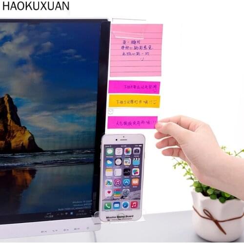Creative Memo Board Message Monitor for Sticky Note Transparent Name Card Phone Holder Desktop Plastic Stationery