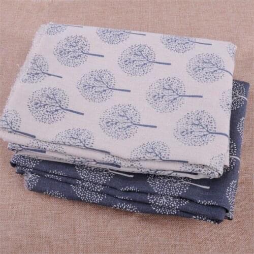 LETAOSK 1.5 x 1m Durable Linen Cotton Fabric Money Tree Print Cloth Home Upholstery Curtain Tablecloth Craft DIY Floral Print