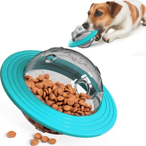Flying Saucer Dog Game Flying Discs Toys Cat Chew Leaking Slow Food Feeder Ball Puppy IQ Training Toy Anti Choke Puzzle Dogs