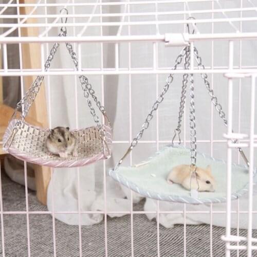 Small Pet Hammock Hamster Square Cage House Mini Hanging Bird Nest Bed for Rodent Parrots L69B