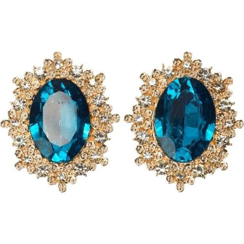 10pcs/set 25*30mm Metal Rhinestone Button Decorative Flat Back Rose Gold Base DIY Jewelry Making Accessories