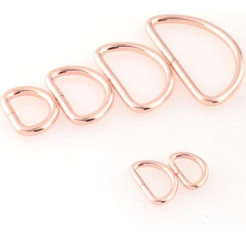 Metal Rose Gold D Ring Welded D Buckles Belt Buckle Webbing Strap Handbag Holder Backpack Purse Clasp Making Hardware Supplies