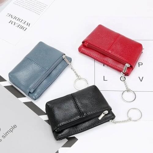 New Women Wallet Mini Leather Female Purse Card Holder Short Coin Purse Wallets Small Purse Zipper Keychain Clutch Bag Handbag