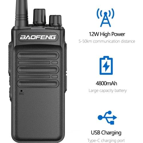 New Baofeng 1905 12W Powerful Walkie Talkie Type C Charger UHF400-470MHz Upgraded BF-1904 Ham Radio hf Transceiver Long Distance