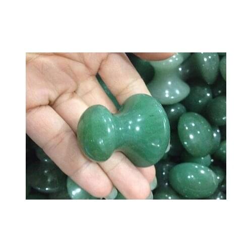 New type! Natural Glaze Green Jade Massage mushroom for facial eyes Beauty kit 10pieces/lot hot energy stone spa free shipping