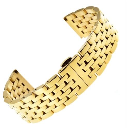 20mm 22mm Stainless Steel Watch Band Strap For Samsung Gear S2 S3 smart watch Link bracelet black for Samsung Gear S2