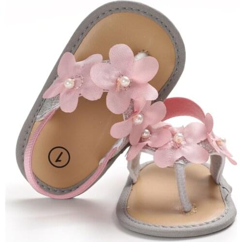 Baby Girl Sandals Girl Flower Pears Soft Sole Baby Shoes Newborn Prewalker Summer Girls Princess Sandals