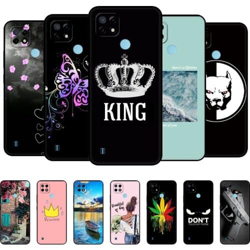 For Realme C21 Case Silicon Back For OPPO RealmeC21 C 21 Phone Cover 6.5" Funda RMX3201 Bumper Capa Etui Soft black tpu case