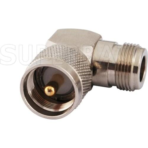 Superbat 5 pcs N-UHF Adapter N Female Jack to UHF Male plug Right Angle RF Coaxial Connector