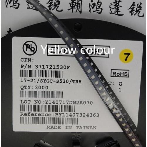 Free shipping LED 17-21SYGC/S530-E1/TR8 SMD 0805 Hight light Yellow colour 3000pcs/lot