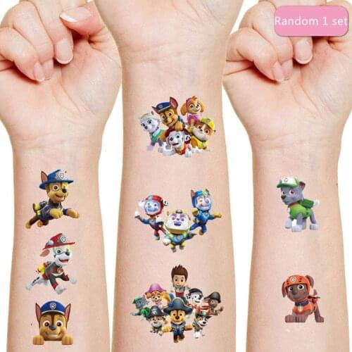 Paw Patrol Peripheral Toy Tattoo Sticker Cartoon Dog Tattoo Sticker Anime Character Dog Sticker Toy Child Birthday Gift