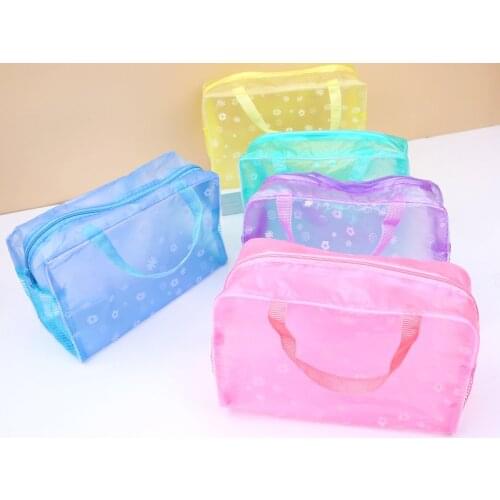 5 color waterproof PVC cosmetic bag women transparent organizer for Makeup pouch storage compression bags