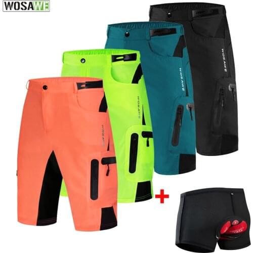 WOSAWE Summer Mens Cycling Shorts Mountain Bike Downhill Shorts Loose Outdoor Sports Riding Road MTB Bicycle Short Trousers