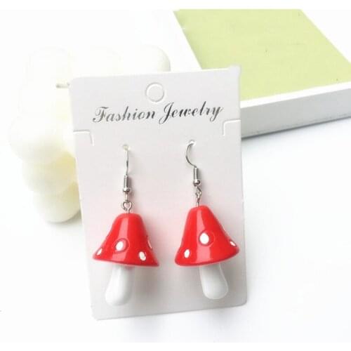 Fashion Vintage Resin Drop Earrings for Women Girls Cute Mushroom Earrings Geometric Statement 2021 Trend Female Jewelry