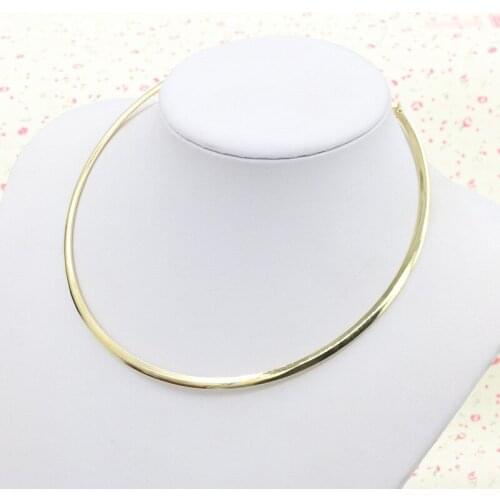 Golden & Silver Plated Metallic Round Necklet Short Golden Chain Linked Punk Style Torques Fashion Women Necklace